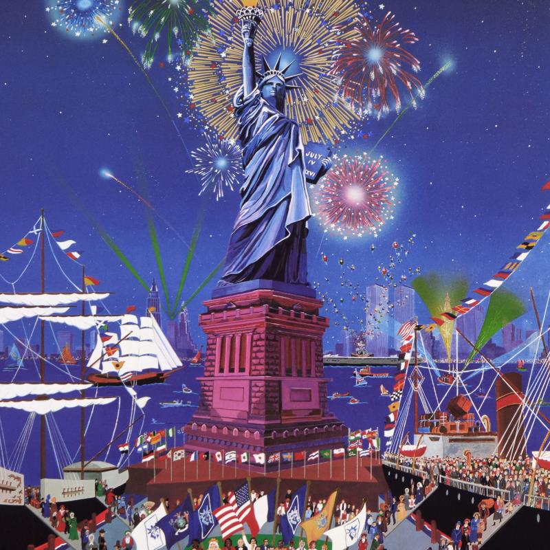 Statue of Liberty Centennial Melanie Taylor Kent Lithograph Print Artist Hand Signed and Numbered