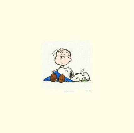 Peanuts Linus and Snoopy Hand Tinted Color Etching Numbered