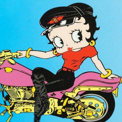 betty boop biker helmet Betty Boop on Motorcycle Fleischer Studios Sericel King Features – Art Deals