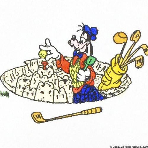 Goofy Playing Golf Disney Studios Hand Tinted Color Etching Numbered
