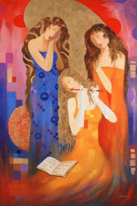 Trio Arbe Ara Berberyan Fine Art Canvas Giclée Print Artist Hand Signed and Numbered