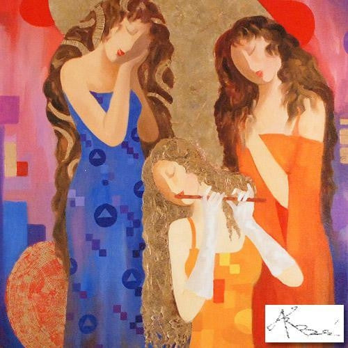 Trio Arbe Ara Berberyan Fine Art Canvas Giclée Print Artist Hand Signed and Numbered