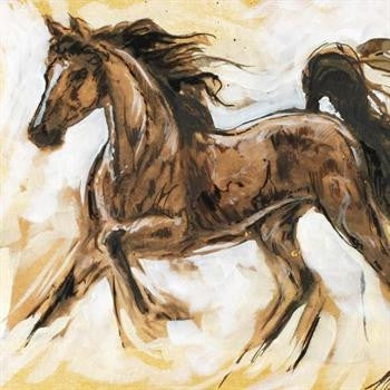 Horses Running III Marta Wiley Original Mixed Media Painting on Canvas Artist Hand Signed Framed