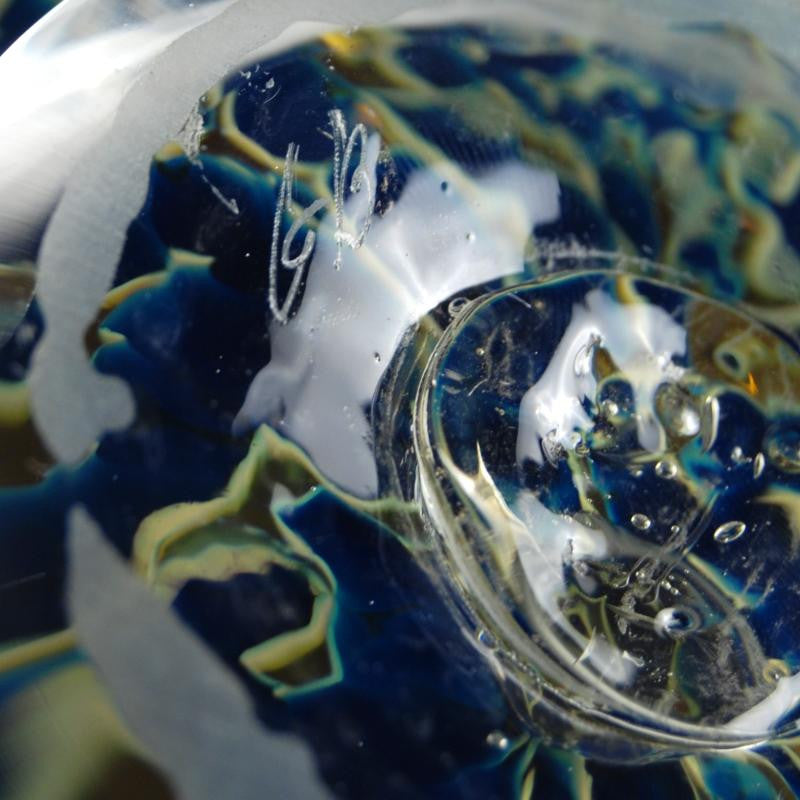 Saturn Oil Lamp GartnerBlade Hand Blown Glass Sculpture Artists Hand Signed