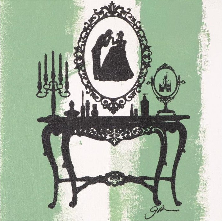 Cinderella Gail Rodgers Acrylic Silkscreen Painting on Canvas from her Mirror Mirror Series Artist Hand Signed