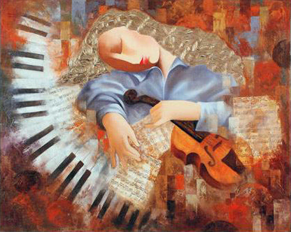 An Afternoon with Mozart Arbe Ara Berberyan Canvas Giclée Print Artist Hand Signed and Numbered