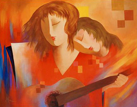 Forever Friends Arbe Ara Berberyan Canvas Giclée Print Artist Hand Signed and Numbered