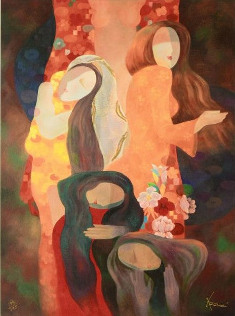 Arbe Ara Berberyan Untitled Artist Hand Embellished Canvas Giclée Print Artist Hand Signed and Numbered