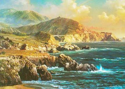 Big Sur Alexander Chen Offset Lithograph Print Artist Hand Signed and Numbered