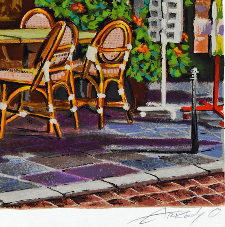  Le Vieux Bistro Arkady Ostritsky Serigraph Artist Hand Signed and Numbered