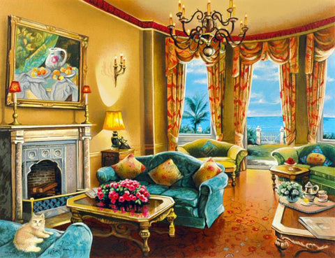 Sunny Day in Florida Anatoly Metlan Serigraph Artist Hand Signed and Numbered