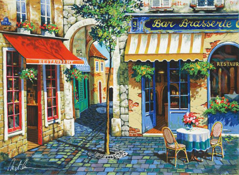 Café in Provence Anatoly Metlan Lithograph Print Artist Hand Signed and Numbered