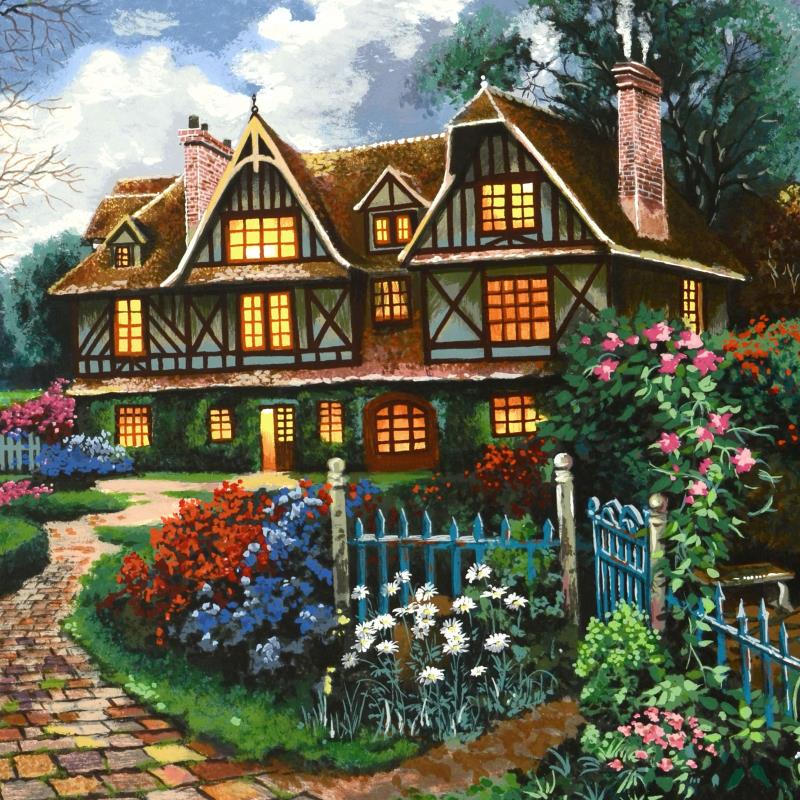 Country Cottage Anatoly Metlan Serigraph Print Artist Hand Signed and Numbered