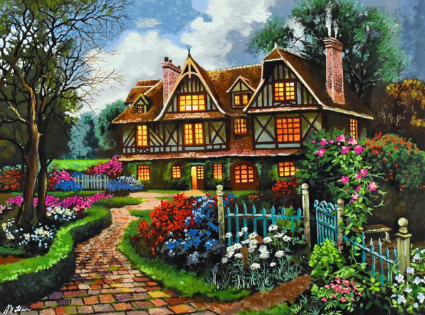 Country Cottage Anatoly Metlan Serigraph Print Artist Hand Signed and Numbered