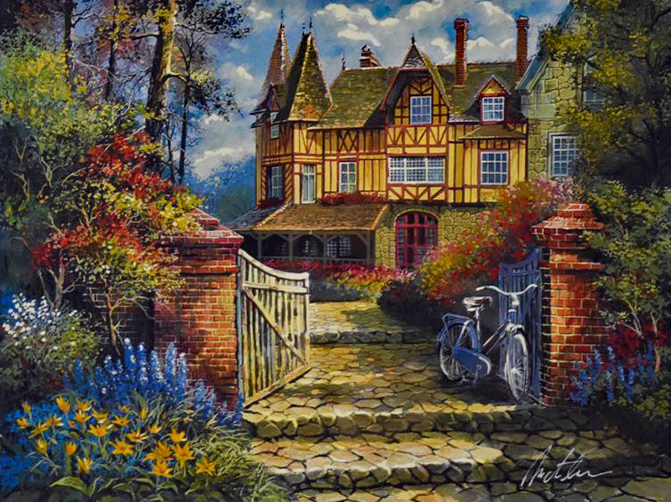 Castle in the Woods Anatoly Metlan Artist Proof Serigraph Print Artist Hand Signed and EA Numbered