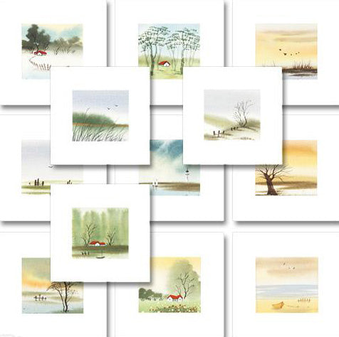 Anna Weber Original Watercolor Paintings on Paper Matted