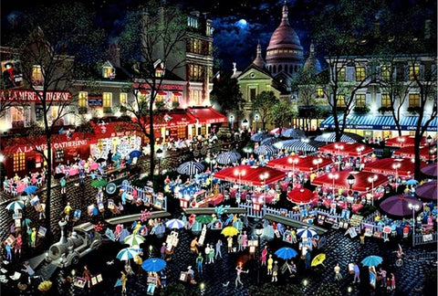 A Night at Montmartre Alexander Chen Mixed Media Print Artist Hand Signed and Numbered
