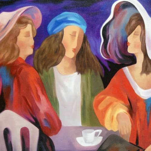 Girls Night Out Arbe Ara Berberyan Canvas Giclée Print Artist Hand Signed and Numbered