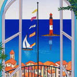 Arcachon Lighthouse Fanch Ledan Serigraph Print on Canvas Artist Hand Signed Numbered and Framed