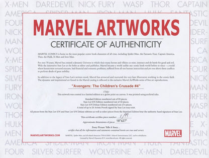 Avengers The Childrens Crusade 4 Marvel Comics Artist Jim Cheung Canvas Giclée Print Numbered