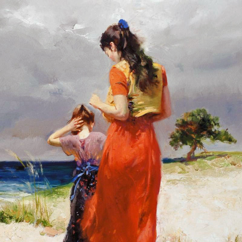 Beachwalk Pino Daeni Giclée Print Artist Hand Signed and Numbered