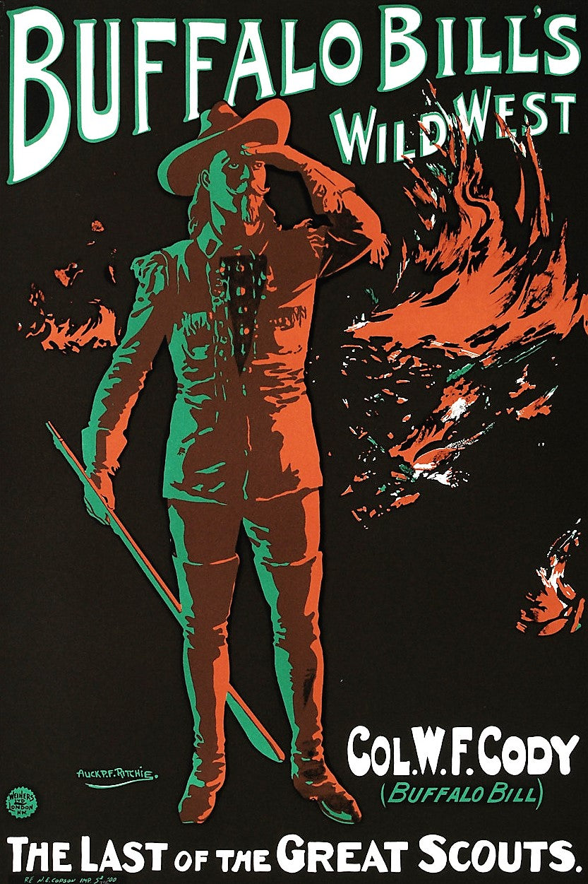 Buffalo Bills Wild West RE Society Hand Pulled Lithograph Print Lithographer Hand Signed and Numbered