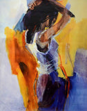 Lady in Blue Christine Comyn Giclee Print on Canvas Artist Hand Signed and Numbered