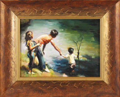 Explorers Carrie Graber Oil Painting on Canvas Board Artist Hand Signed and Framed