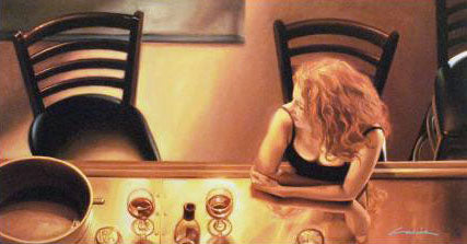 Meet Me at the Bar Carrie Graber Canvas Giclée Print Artist Hand Signed and Numbered