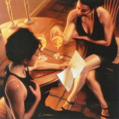 Sister Night Out Carrie Graber Canvas Giclée Print Artist Hand Signed and Numbered