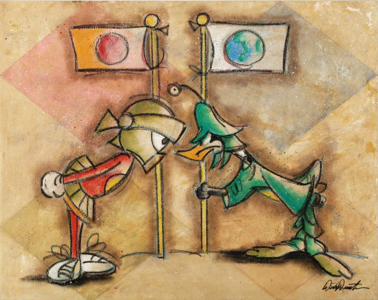 I Claim This Planet For Dick Duerrstein Original Mixed Media on Stretched Canvas Artist Hand Signed and Numbered