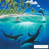 Dreaming of Paradise Wyland and Dan Mackin Lithograph Print Wyland Hand Signed and Numbered