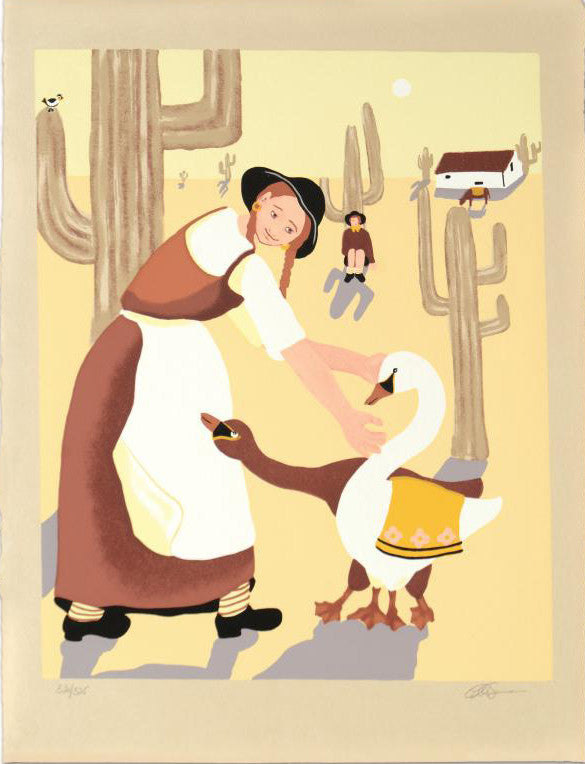 Happy is the Desert Elke Sommer Artist Proof Serigraph Print Artist Hand Signed and AP Numbered