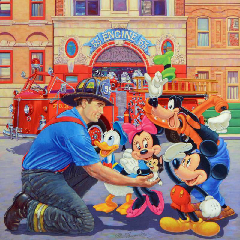 Engine 55 by Manuel Hernandez  Mixed Media Print Artist Hand Signed and Numbered