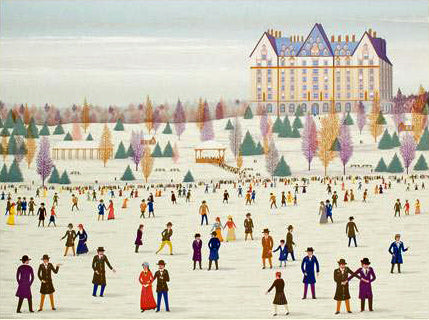 Skating in Central Park Fanch Ledan Hors Commerce Edition Lithograph Print Artist Hand Signed and HC Numbered