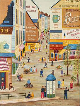 Rue Mouffetard Fanch Ledan Artist Proof Lithograph Print Hand Signed and Roman Numeral Numbered