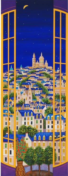 Windows On Paris Fanch Ledan Serigraph Print Artist Hand Signed and Numbered