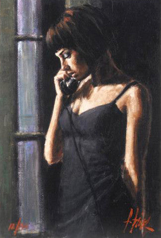 The Phone Call Fabian Perez Artist Proof Giclée Print on Canvas Board Artist Hand Signed and Numbered