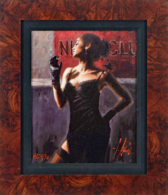 Sensual Touch In The Dark II Fabian Perez Artist Proof Giclée Print on Canvas Board Hand Signed AP Numbered and Framed