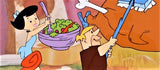 Flintstones Barbecue Hanna Barbera Animation Art Sericel with a Full Color Lithograph Background Framed