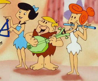 Fred Plays the Harp Hanna Barbera Animation Art Sericel and Full Color Lithograph Background