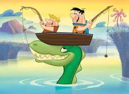 Fred and Barney Fishing Hanna Barbera Giclée Print Numbered