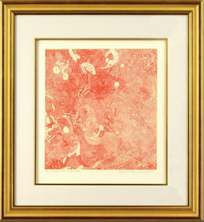 Le Cirque Burnt Scarlet Guillaume Azoulay Etching Artist Hand Signed and Numbered