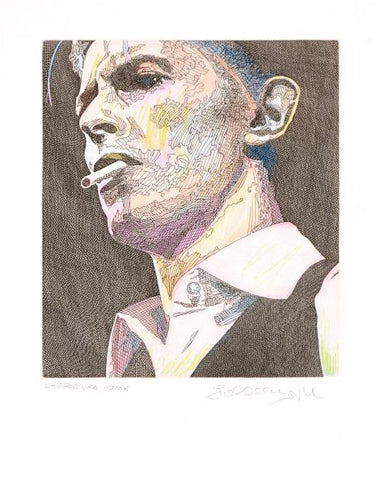 Chiaroscuro David Bowie Guillaume Azoulay One Of A Kind Hand Colored Mixed Media Artist Hand Signed