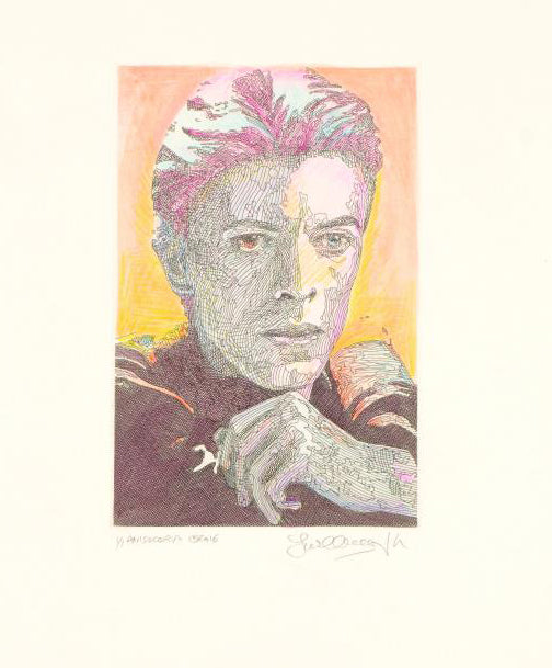 Anisocoria David Bowie Guillaume Azoulay One Of A Kind Hand Colored Mixed Media Artist Hand Signed