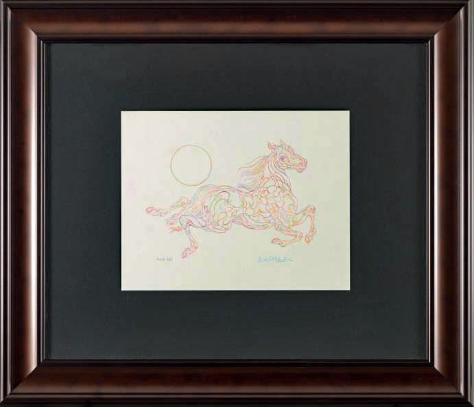 Essai AHI Guillaume Azoulay Original Color Pencil Drawing Artist Hand Signed and Framed