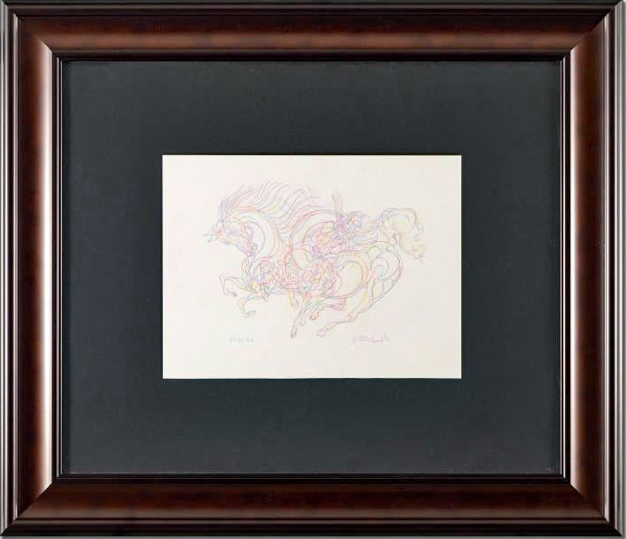 Etude AZI Guillaume Azoulay Original Color Pencil Drawing Artist Hand Signed and Framed