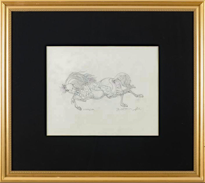 Sketch AK Guillaume Azoulay Original Pencil Drawing Artist Hand Signed and Framed