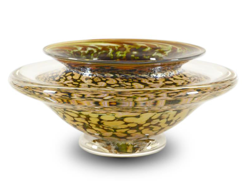 Ikebana Flower Bowl GartnerBlade Hand Blown Glass Fine Art Sculpture Artists Stephen Gatner and Danielle Blade Hand Signed