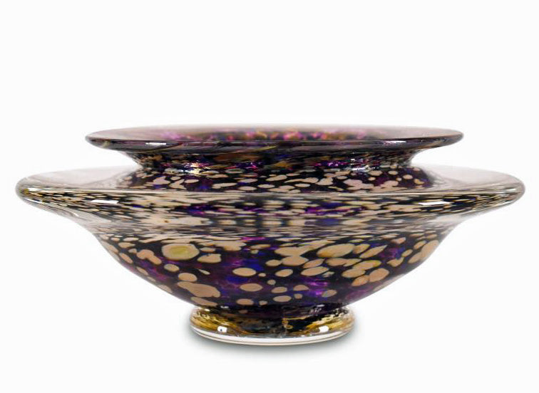 Ikebana Flower Bowl GartnerBlade Hand Blown Glass Sculpture Artists Hand Signed